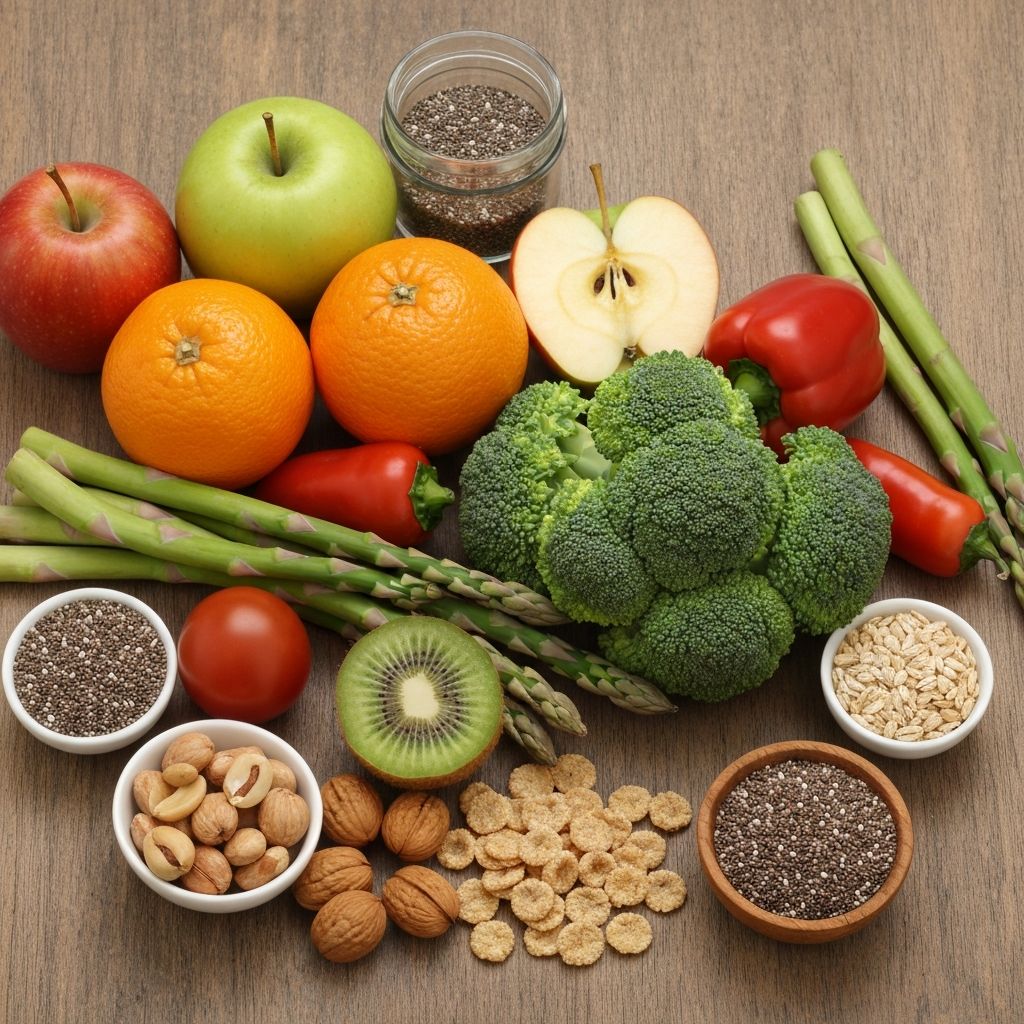 Fresh fruits and vegetables representing balanced nutrition